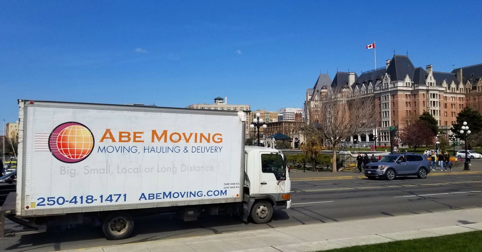 Image of One of ABE movers moving truck parked in Victoria BC